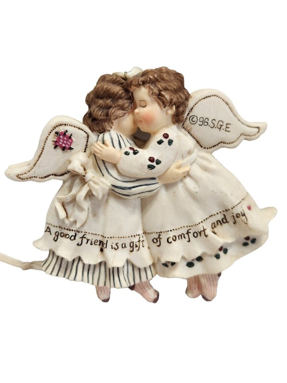 Sandi Gore Evans Angel Ornament "A Good Friend Is A Gift Of Comfort and Joy" '96